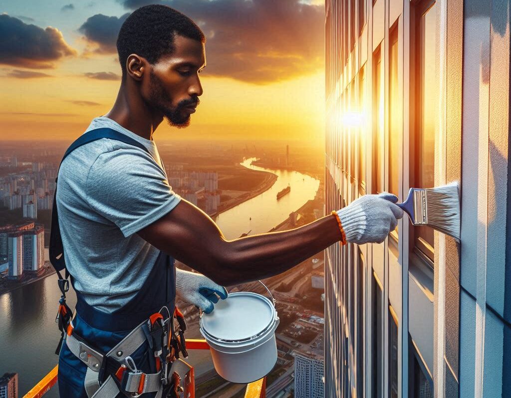 trabajo de pintura en alturas